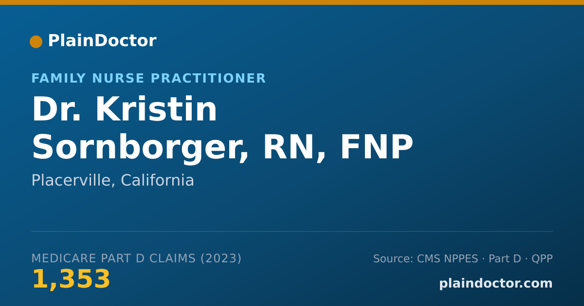 Shareable card for Kristin Sornborger, RN, FNP - Family Nurse Practitioner, Placerville, CA