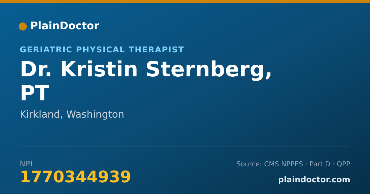 Shareable card for Kristin Sternberg, PT - Geriatric Physical Therapist, Kirkland, WA