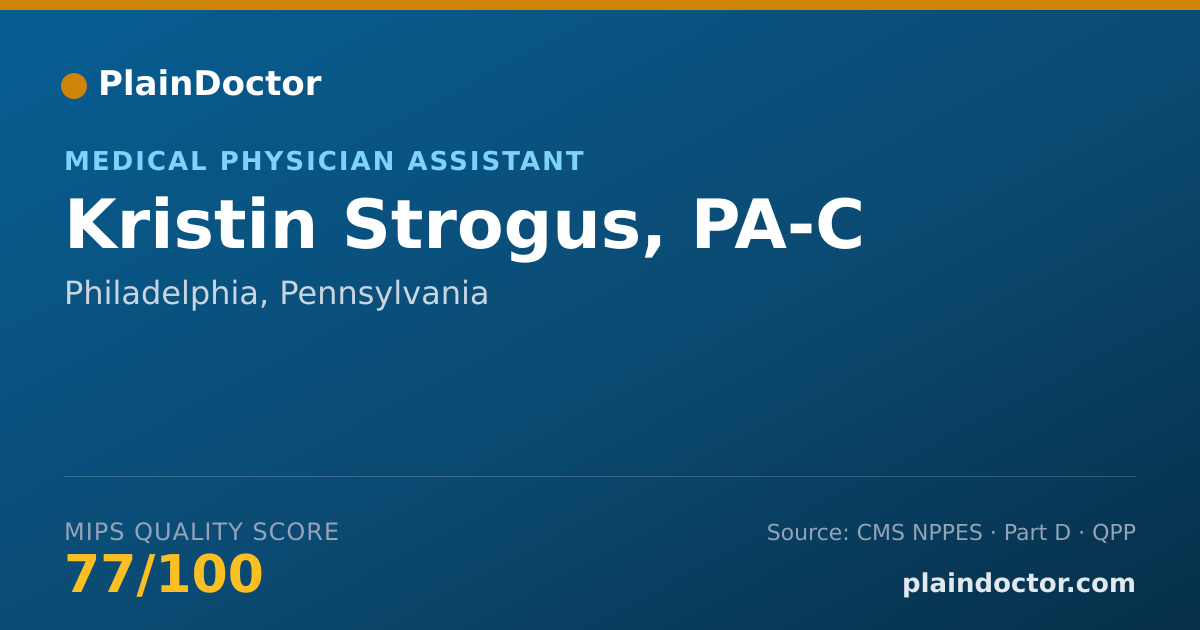Shareable card for Kristin Strogus, PA-C - Medical Physician Assistant, Philadelphia, PA