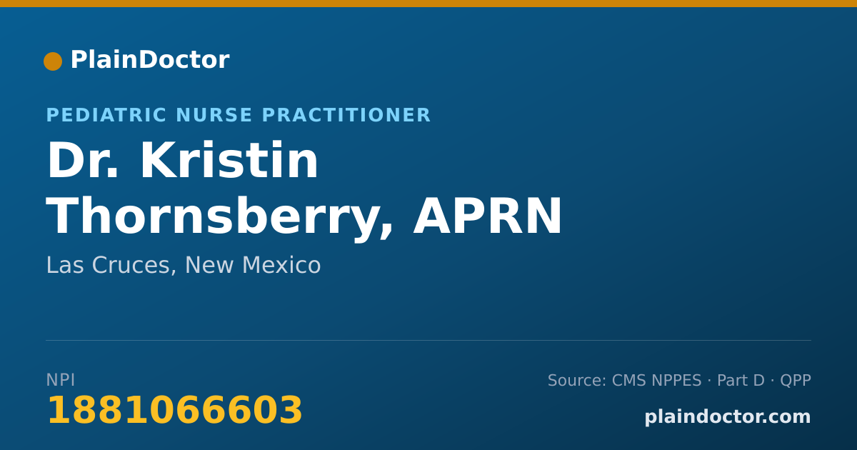 Shareable card for Kristin Thornsberry, APRN - Pediatric Nurse Practitioner, Las Cruces, NM