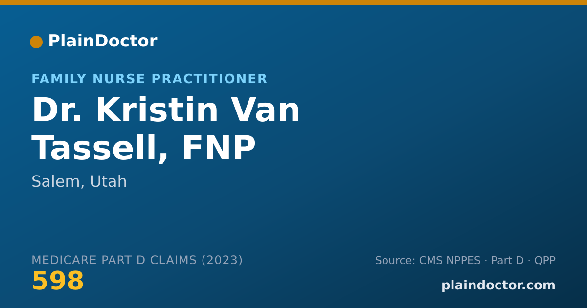 Shareable card for Kristin Van Tassell, FNP - Family Nurse Practitioner, Salem, UT