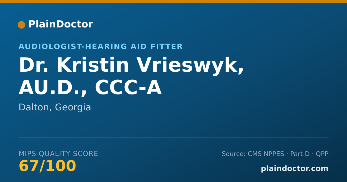 Shareable card for Kristin Vrieswyk, AU.D., CCC-A - Audiologist-Hearing Aid Fitter, Dalton, GA