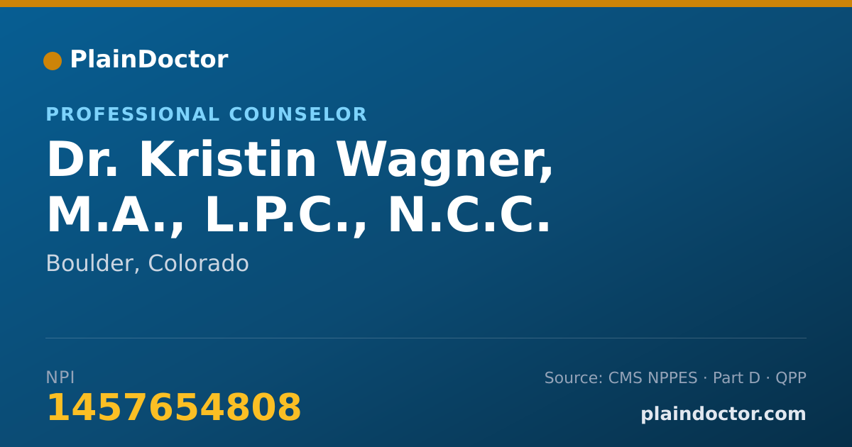 Shareable card for Kristin Wagner, M.A., L.P.C., N.C.C. - Professional Counselor, Boulder, CO