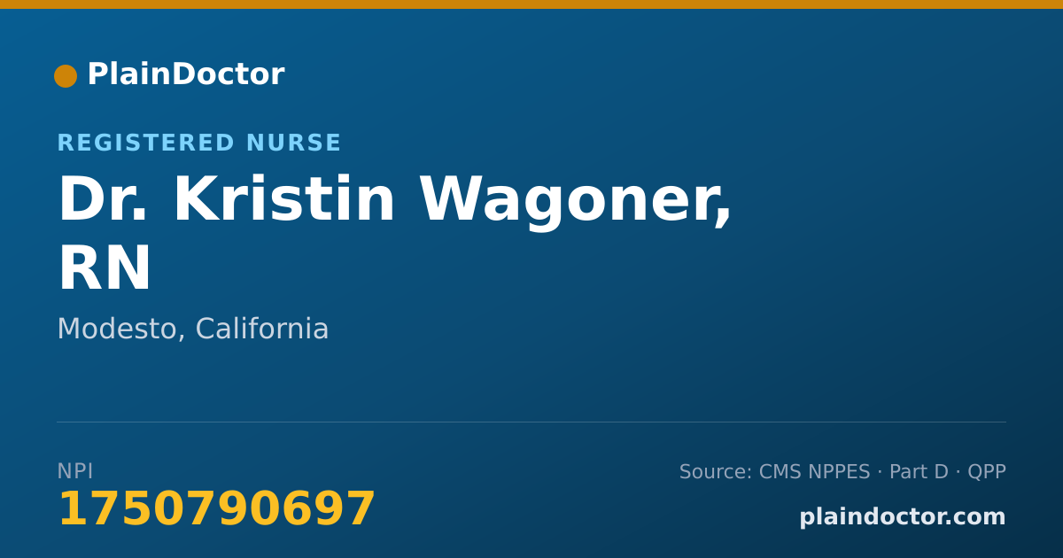 Shareable card for Kristin Wagoner, RN - Registered Nurse, Modesto, CA