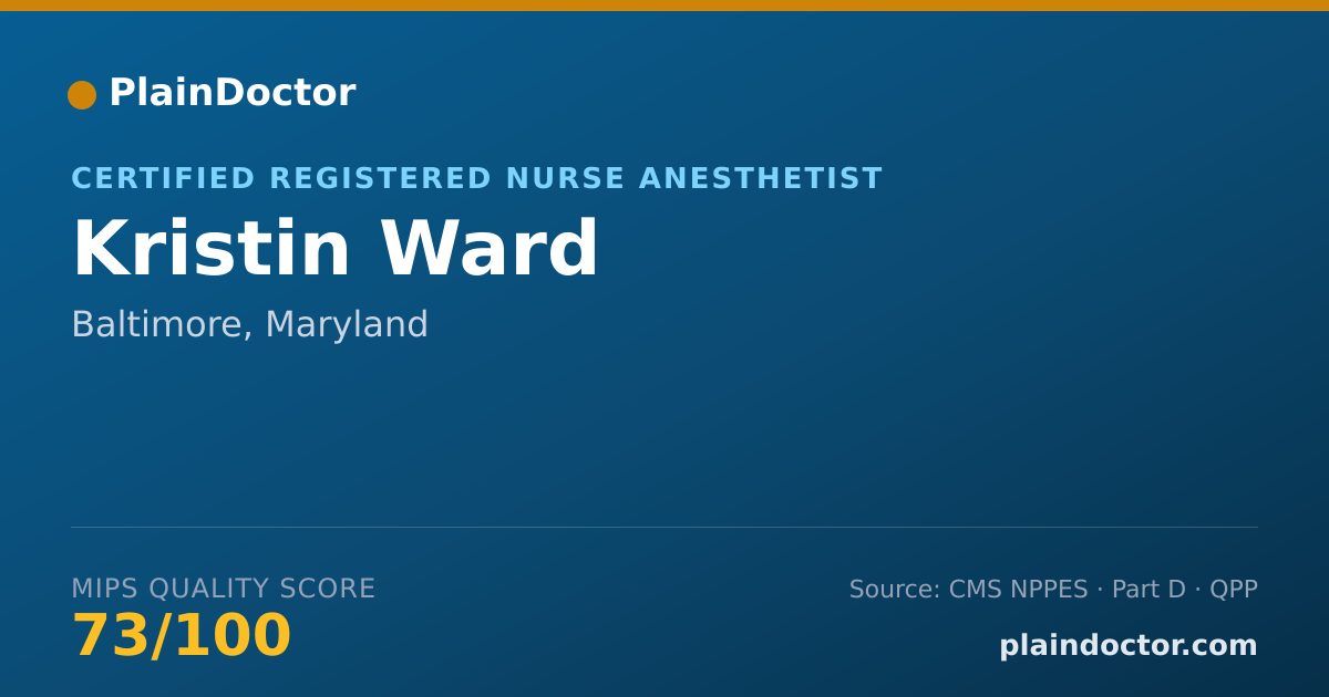 Shareable card for Kristin Ward - Certified Registered Nurse Anesthetist, Baltimore, MD