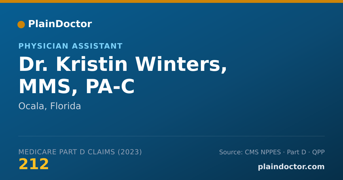 Shareable card for Kristin Winters, MMS, PA-C - Physician Assistant, Ocala, FL