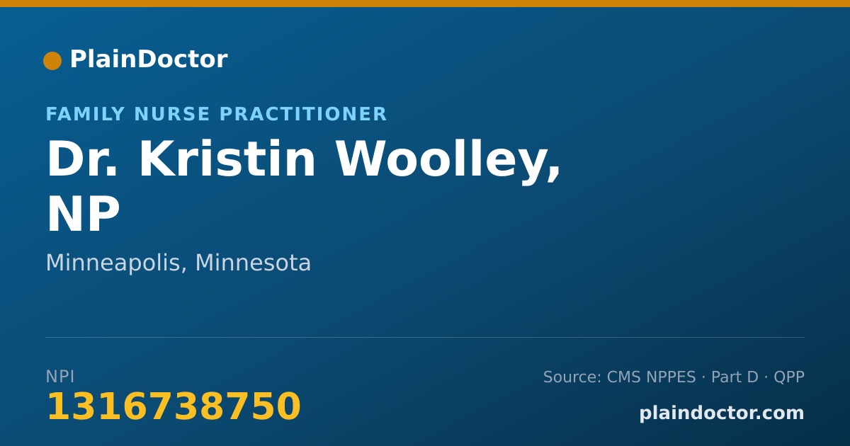 Shareable card for Kristin Woolley, NP - Family Nurse Practitioner, Minneapolis, MN