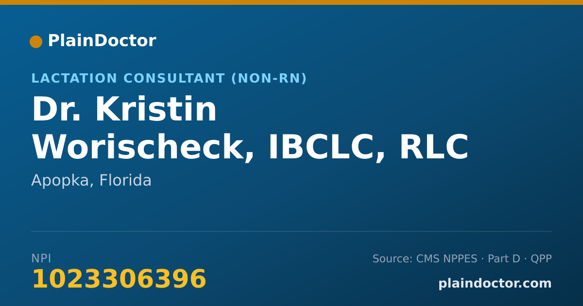 Shareable card for Kristin Worischeck, IBCLC, RLC - Lactation Consultant (Non-RN), Apopka, FL
