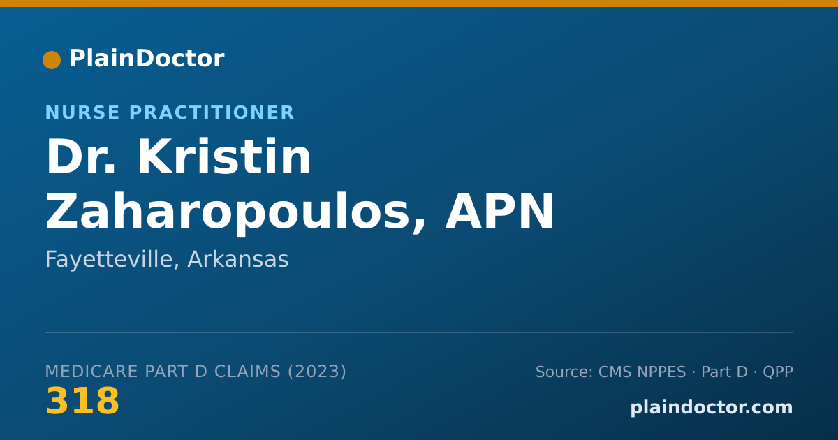 Shareable card for Kristin Zaharopoulos, APN - Nurse Practitioner, Fayetteville, AR