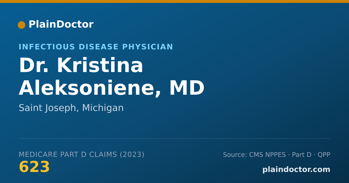 Shareable card for Kristina Aleksoniene, MD - Infectious Disease Physician, Saint Joseph, MI