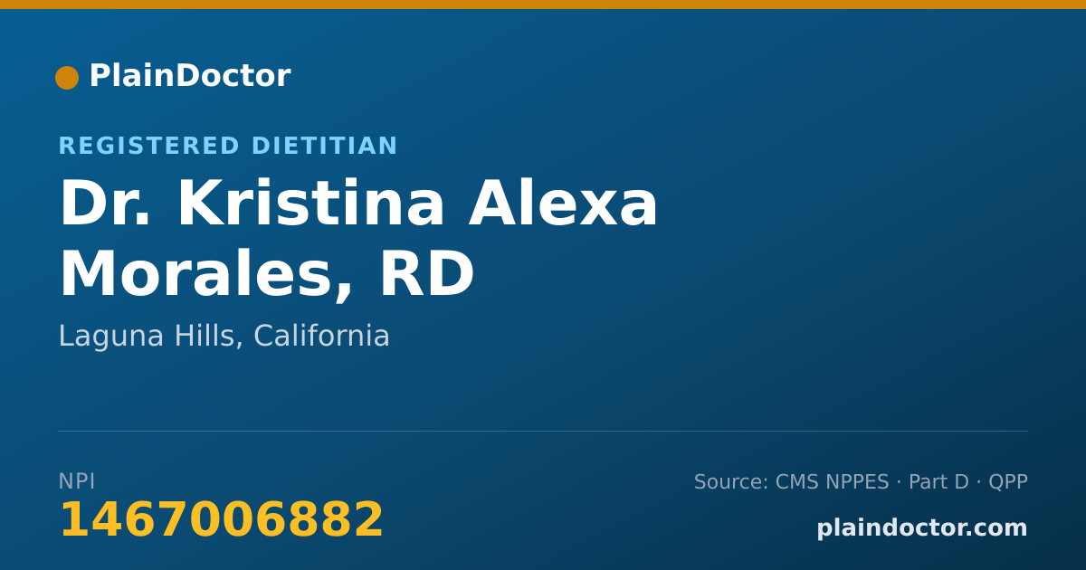 Shareable card for Kristina Alexa Morales, RD - Registered Dietitian, Laguna Hills, CA