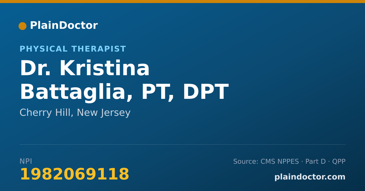 Shareable card for Kristina Battaglia, PT, DPT - Physical Therapist, Cherry Hill, NJ