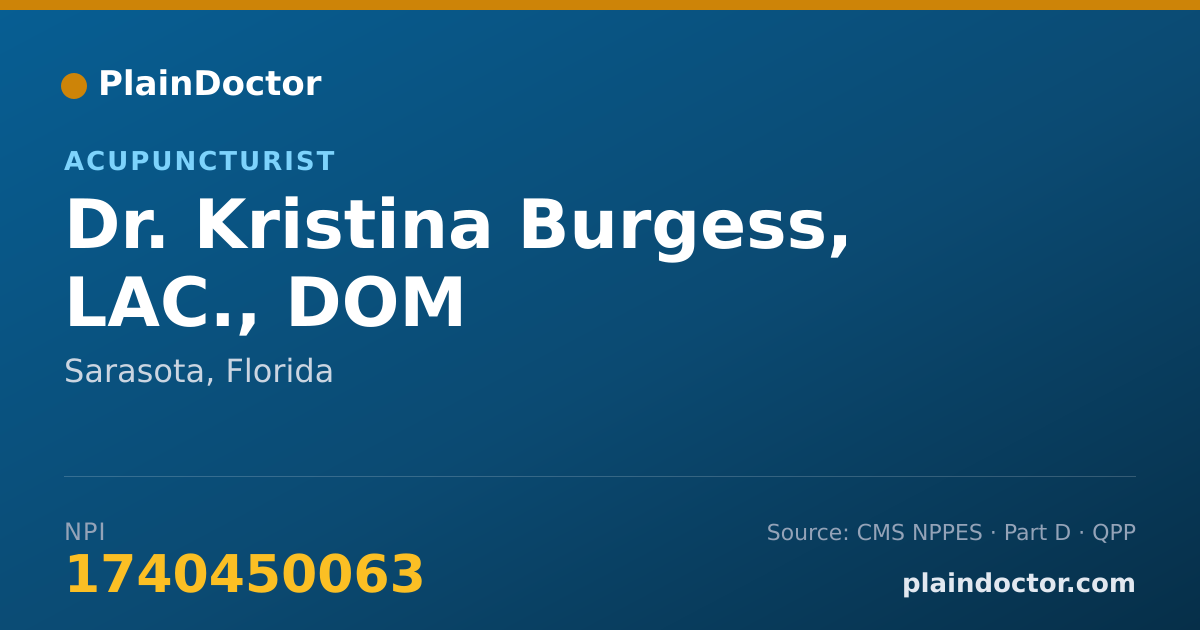 Shareable card for Kristina Burgess, LAC., DOM - Acupuncturist, Sarasota, FL