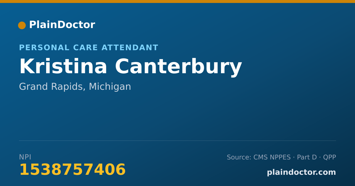 Shareable card for Kristina Canterbury - Personal Care Attendant, Grand Rapids, MI