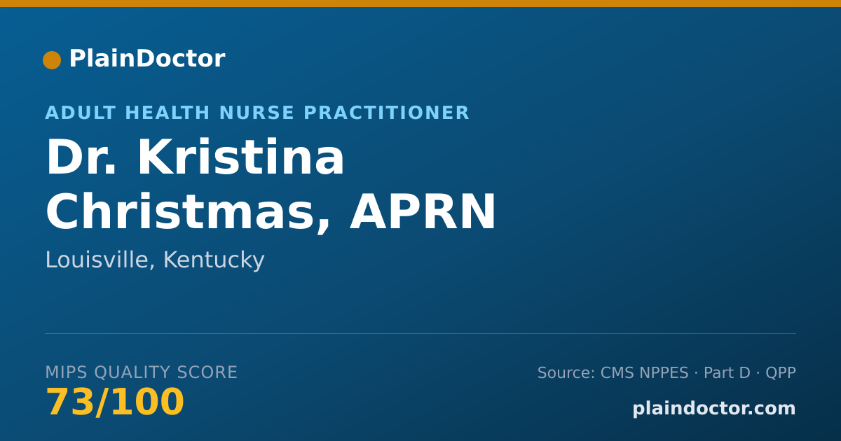 Shareable card for Kristina Christmas, APRN - Adult Health Nurse Practitioner, Louisville, KY