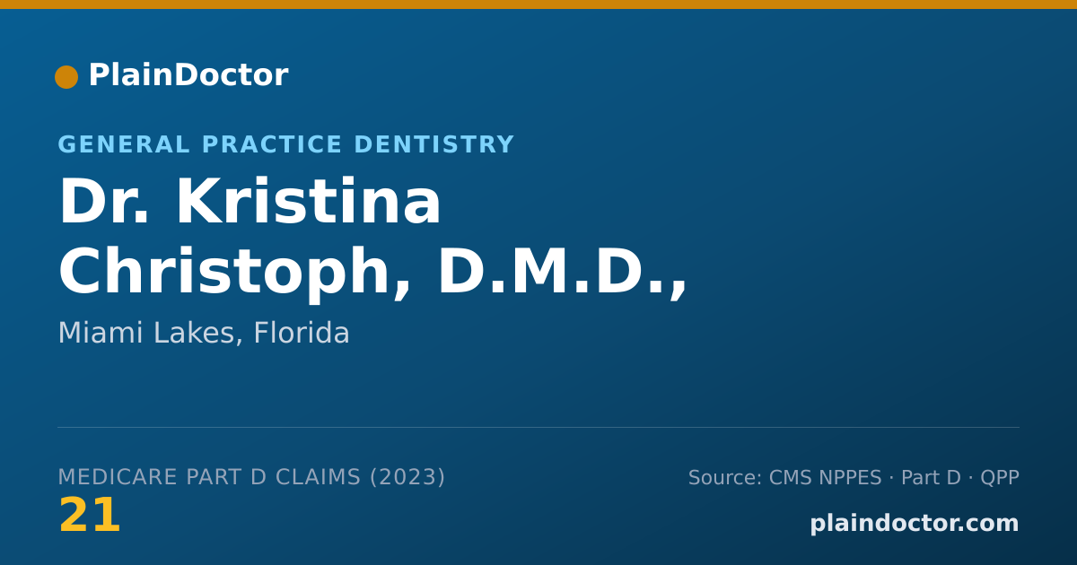 Shareable card for Kristina Christoph, D.M.D., M.S. - General Practice Dentistry, Miami Lakes, FL