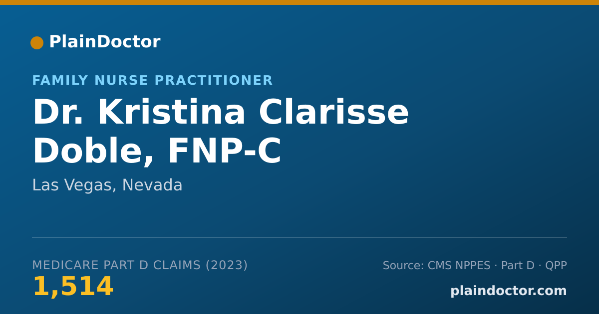 Shareable card for Kristina Clarisse Doble, FNP-C - Family Nurse Practitioner, Las Vegas, NV