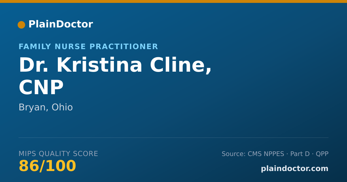 Shareable card for Kristina Cline, CNP - Family Nurse Practitioner, Bryan, OH