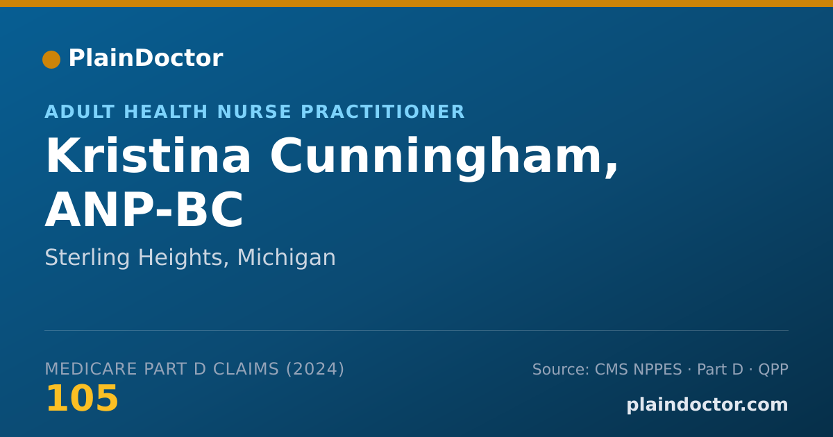 Shareable card for Kristina Cunningham, ANP-BC - Adult Health Nurse Practitioner, Sterling Heights, MI