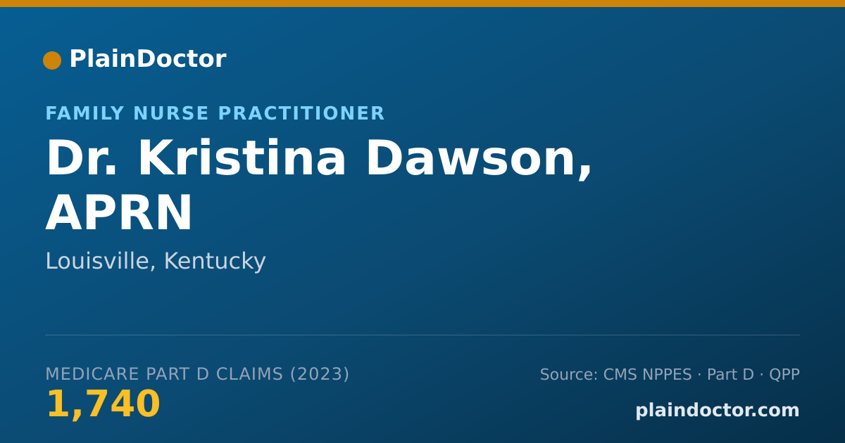 Shareable card for Kristina Dawson, APRN - Family Nurse Practitioner, Louisville, KY