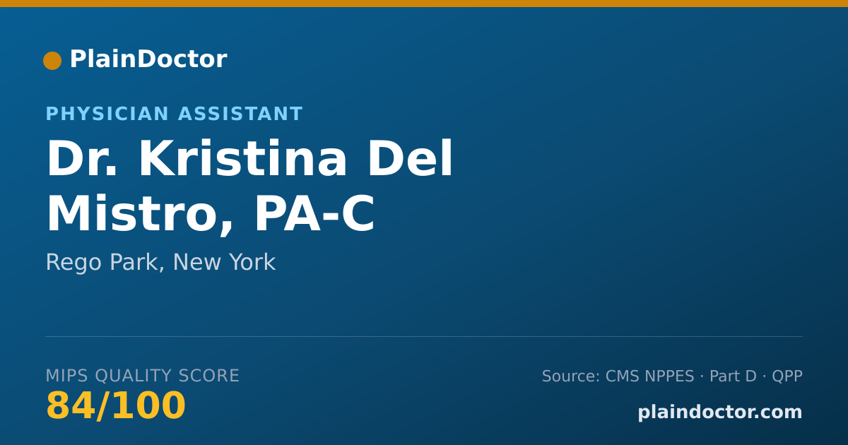 Shareable card for Kristina Del Mistro, PA-C - Physician Assistant, Rego Park, NY
