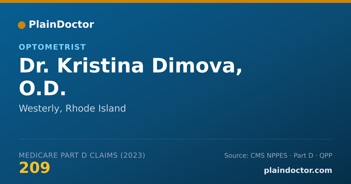 Shareable card for Kristina Dimova, O.D. - Optometrist, Westerly, RI