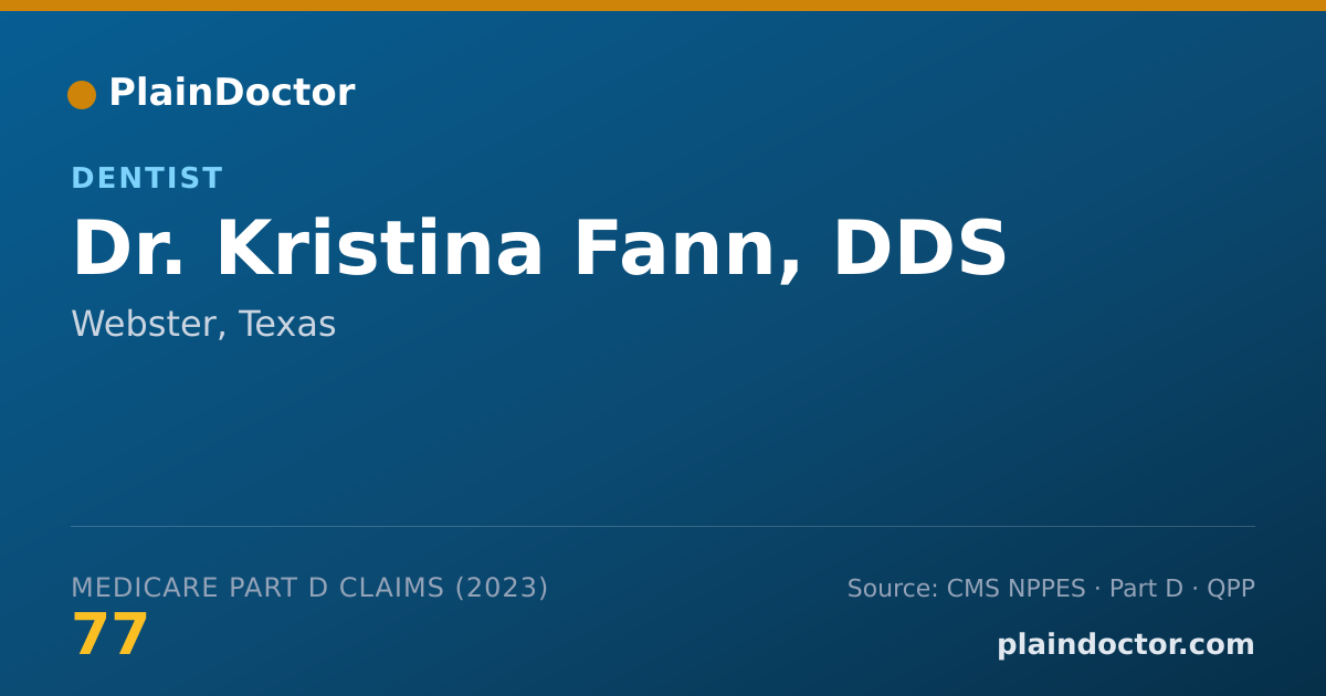Shareable card for Kristina Fann, DDS - Dentist, Webster, TX