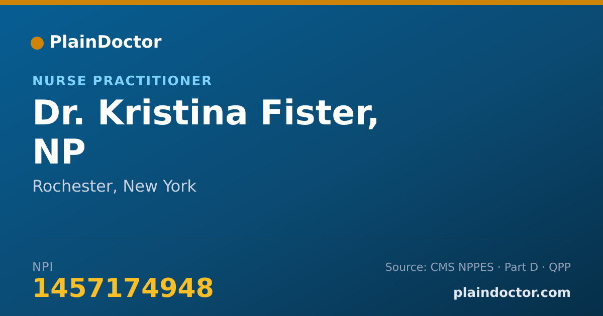 Shareable card for Kristina Fister, NP - Nurse Practitioner, Rochester, NY
