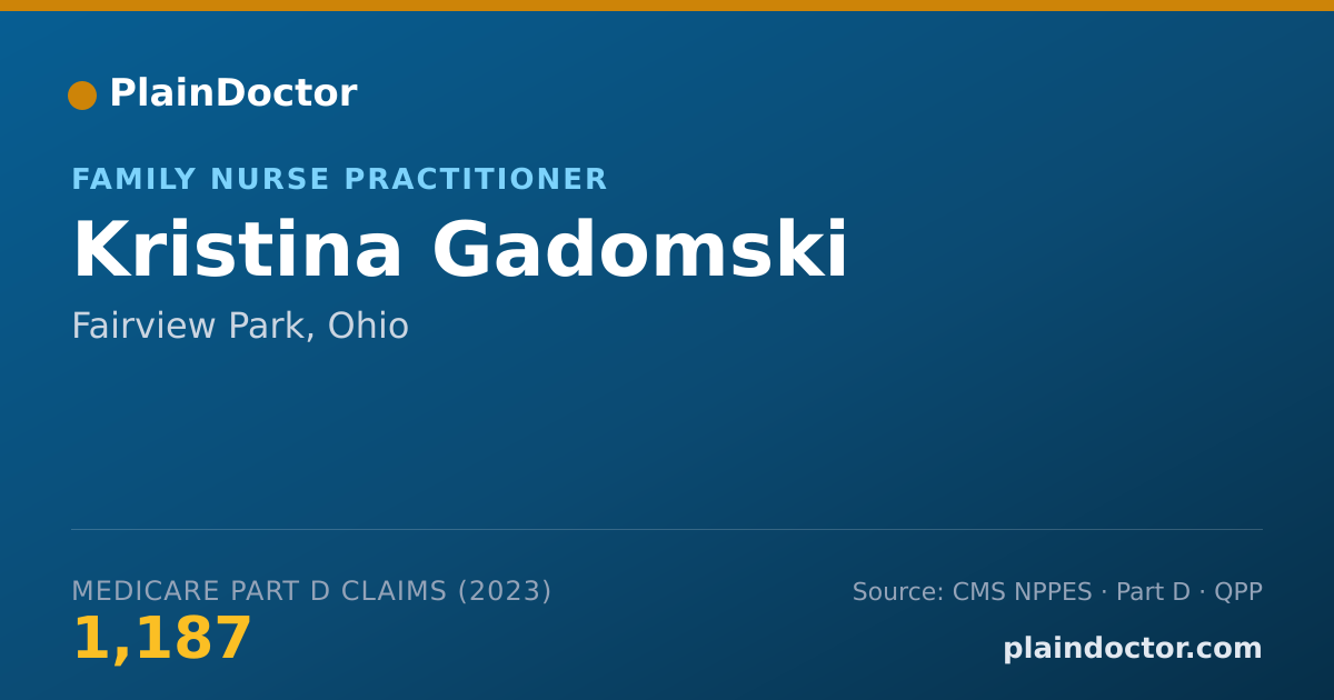 Shareable card for Kristina Gadomski - Family Nurse Practitioner, Fairview Park, OH