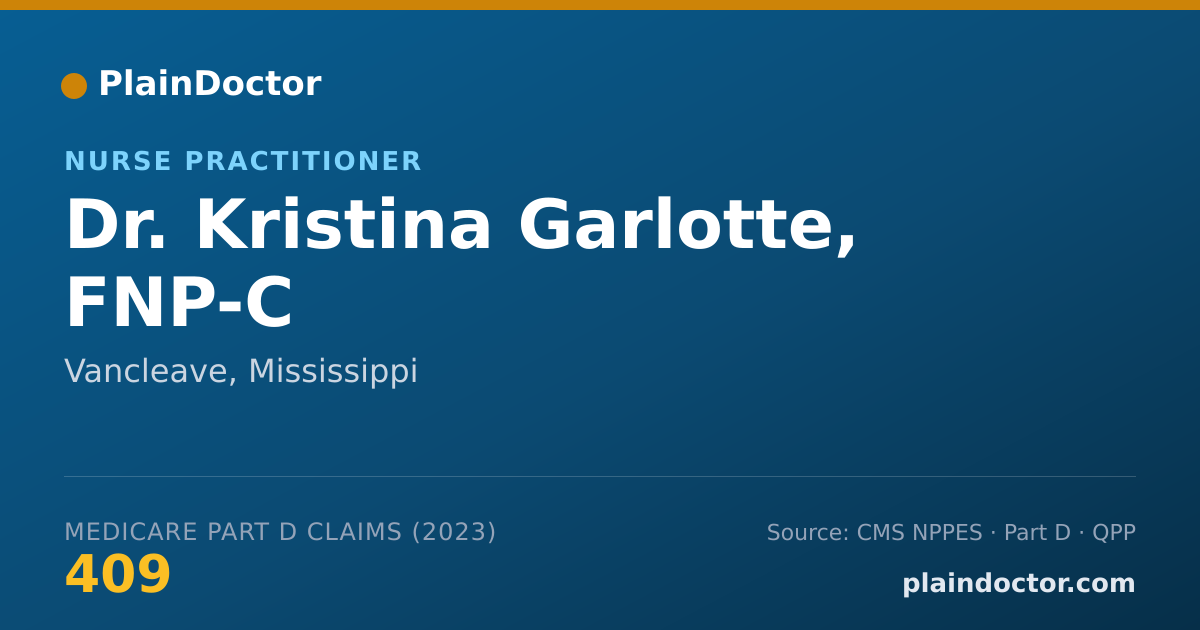 Shareable card for Kristina Garlotte, FNP-C - Nurse Practitioner, Vancleave, MS
