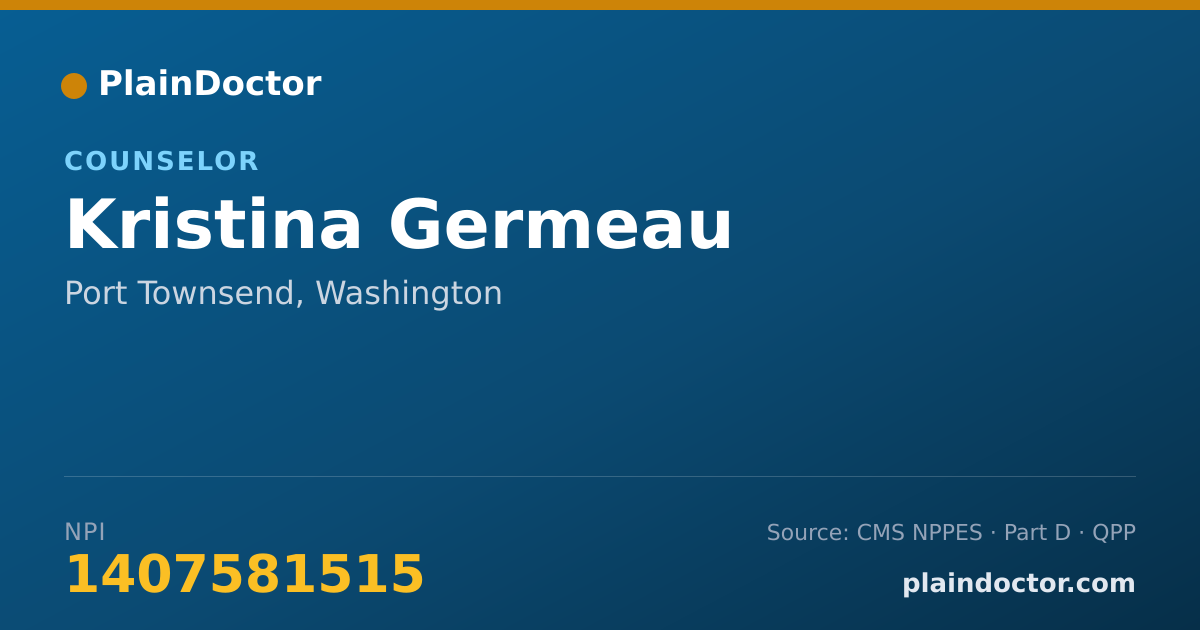 Shareable card for Kristina Germeau - Counselor, Port Townsend, WA