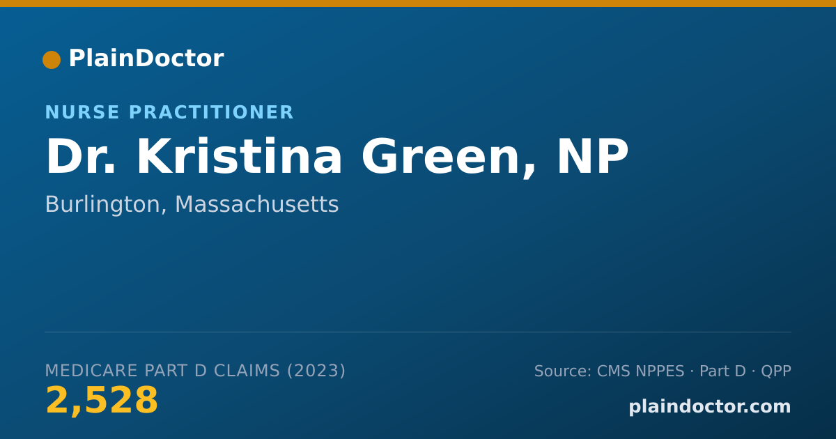 Shareable card for Kristina Green, NP - Nurse Practitioner, Burlington, MA