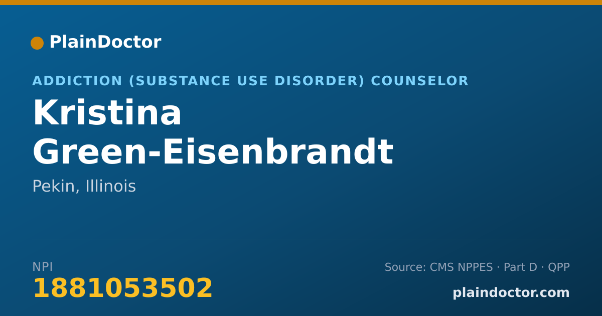Shareable card for Kristina Green-Eisenbrandt - Addiction (Substance Use Disorder) Counselor, Pekin, IL