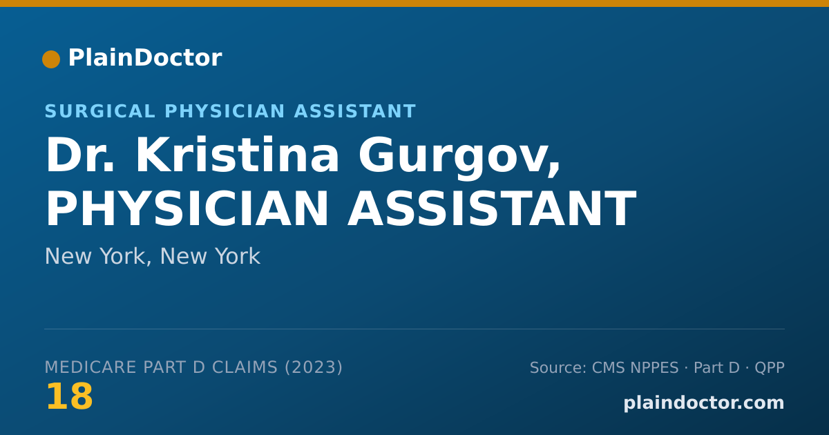 Shareable card for Kristina Gurgov, PHYSICIAN ASSISTANT - Surgical Physician Assistant, New York, NY