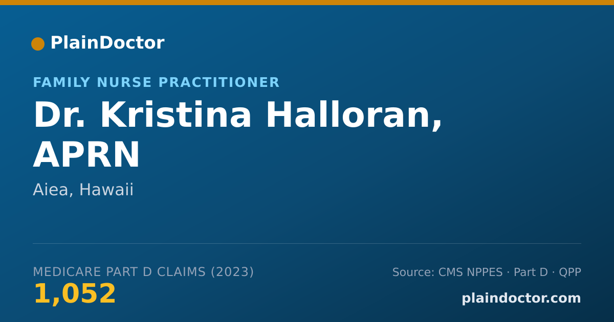 Shareable card for Kristina Halloran, APRN - Family Nurse Practitioner, Aiea, HI