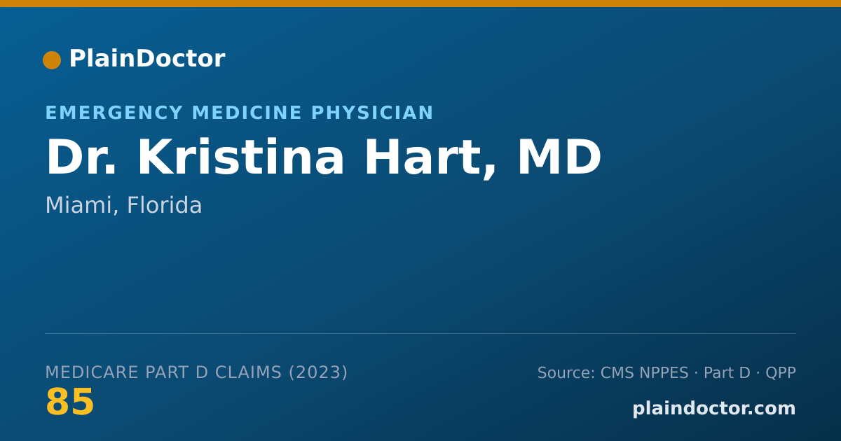 Shareable card for Kristina Hart, MD - Emergency Medicine Physician, Miami, FL