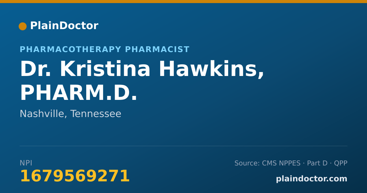 Shareable card for Kristina Hawkins, PHARM.D. - Pharmacotherapy Pharmacist, Nashville, TN