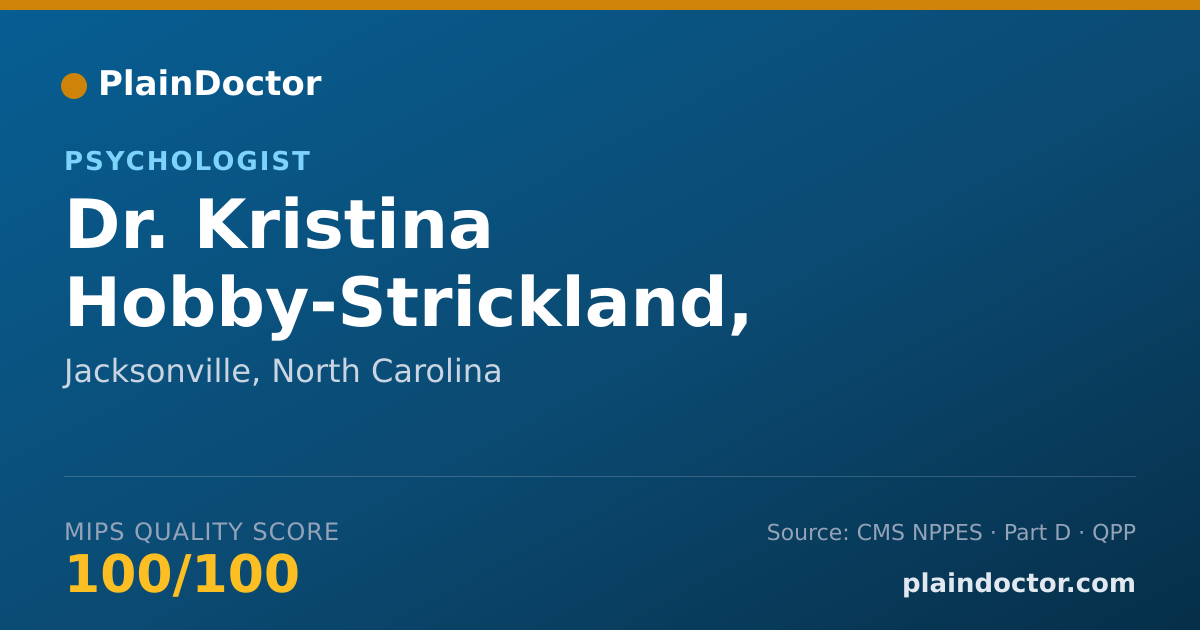 Shareable card for Kristina Hobby-Strickland, PSY.D. - Psychologist, Jacksonville, NC