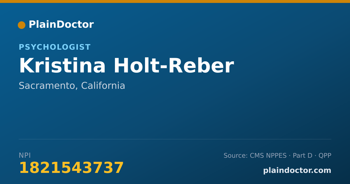 Shareable card for Kristina Holt-Reber - Psychologist, Sacramento, CA