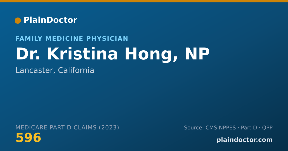 Shareable card for Kristina Hong, NP - Family Medicine Physician, Lancaster, CA