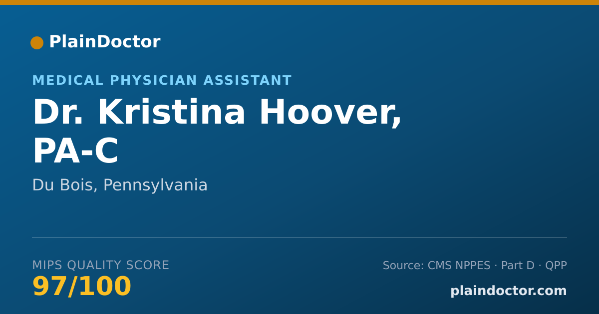 Shareable card for Kristina Hoover, PA-C - Medical Physician Assistant, Du Bois, PA