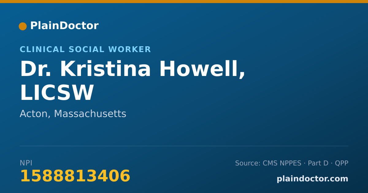 Shareable card for Kristina Howell, LICSW - Clinical Social Worker, Acton, MA