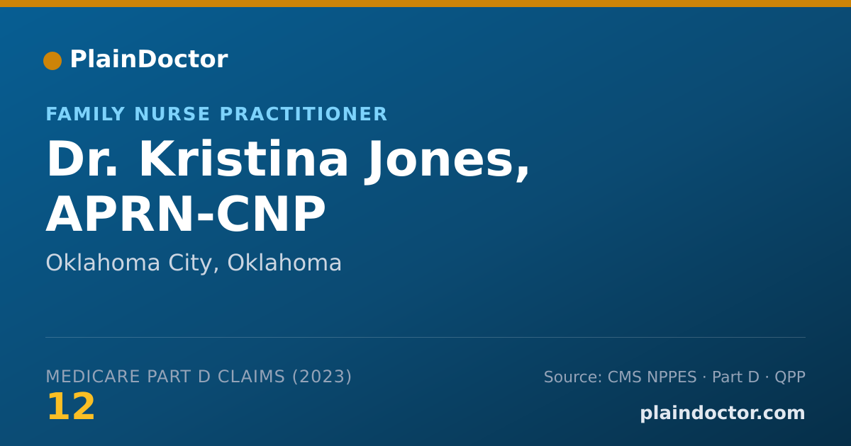 Shareable card for Kristina Jones, APRN-CNP - Family Nurse Practitioner, Oklahoma City, OK