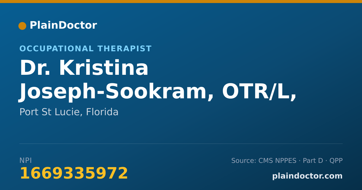 Shareable card for Kristina Joseph-Sookram, OTR/L, MSOT - Occupational Therapist, Port St Lucie, FL