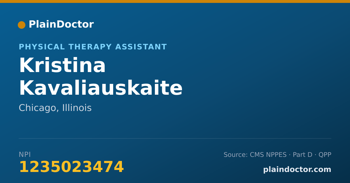 Shareable card for Kristina Kavaliauskaite - Physical Therapy Assistant, Chicago, IL