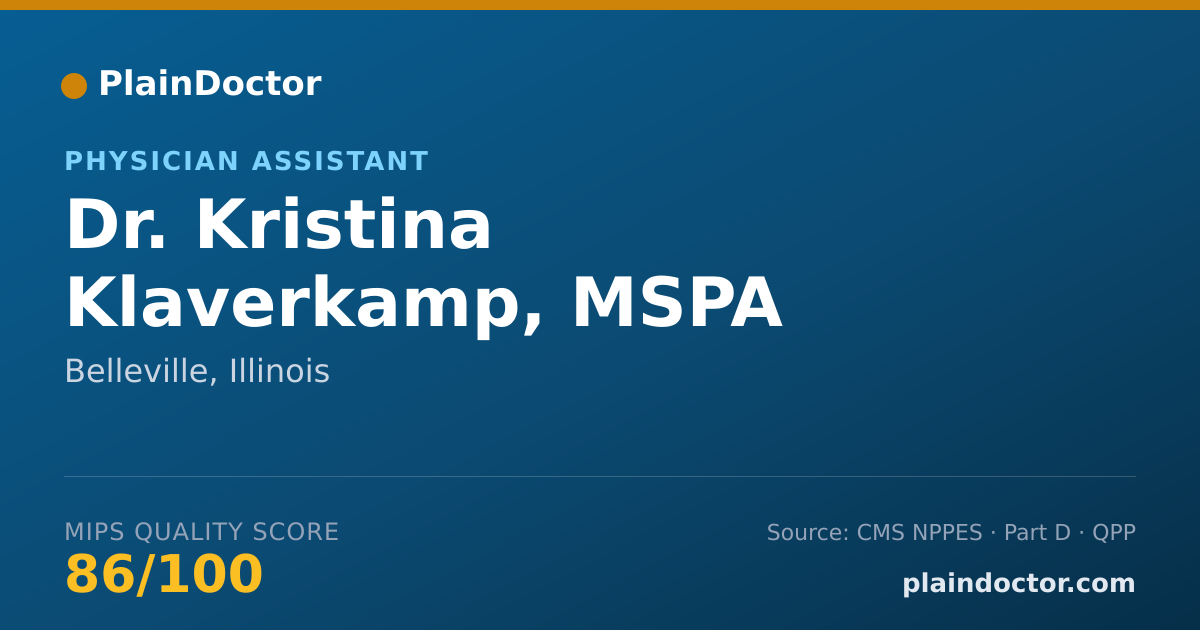 Shareable card for Kristina Klaverkamp, MSPA - Physician Assistant, Belleville, IL