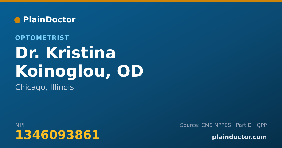 Shareable card for Kristina Koinoglou, OD - Optometrist, Chicago, IL