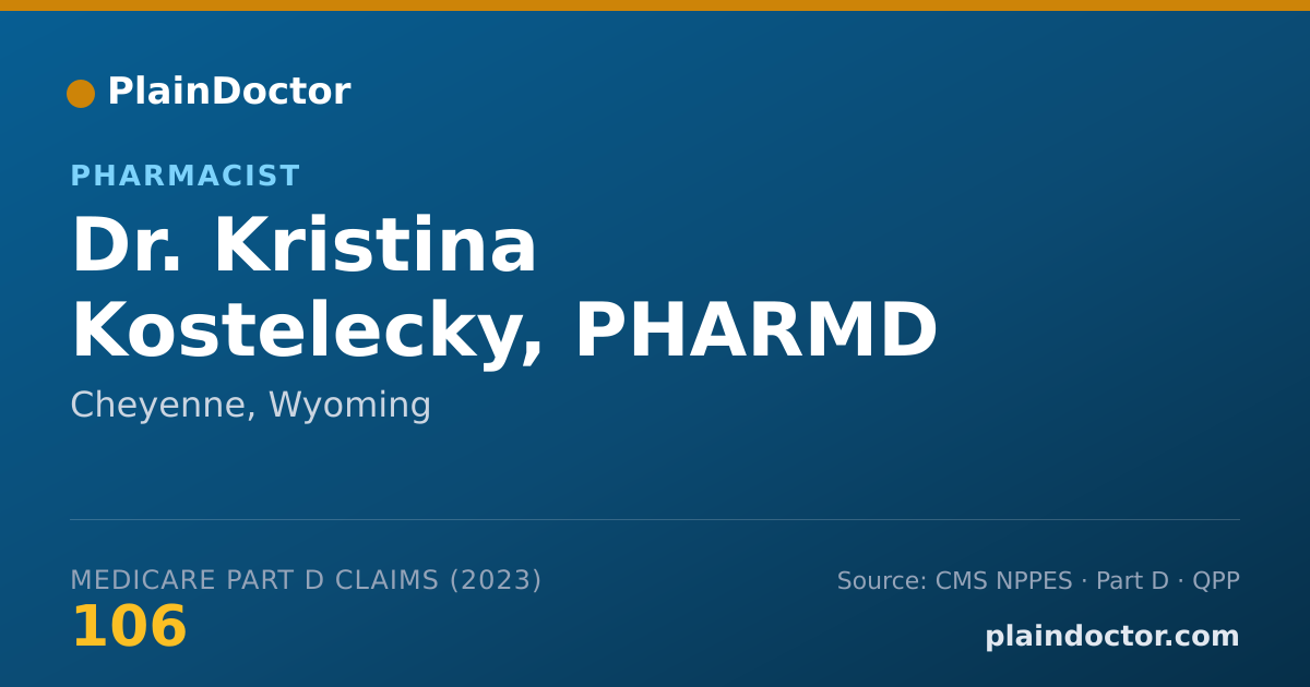 Shareable card for Kristina Kostelecky, PHARMD - Pharmacist, Cheyenne, WY