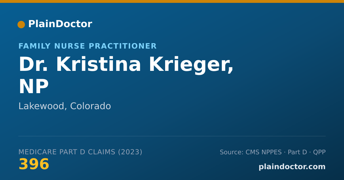 Shareable card for Kristina Krieger, NP - Family Nurse Practitioner, Lakewood, CO