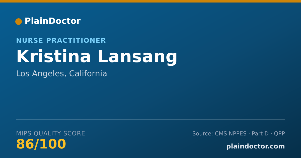Shareable card for Kristina Lansang - Nurse Practitioner, Los Angeles, CA
